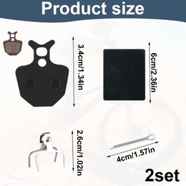 Nouiseuns Bike disc Brake Pads, Semi-Metallic Bike Brakes Pads Compatible with Formula Tektro & Shimano Systems, Disc Brake Pads for MTB, Road, Electric & Kids Bike (2 Pairs)