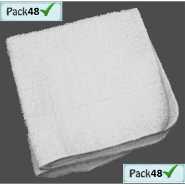 48 New White Bath WASHCLOTHS 12X12 1 lb 100% Cotton Hemmed, Economy Grade, V2110