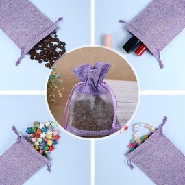 Furforstk Lavender bags for filling, pack of 20 bags for lavender, 10 x 14 cm, lavender bags, empty drawstring bags for filling, effective moth protection for wardrobes (A)