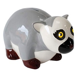 Crockery Critters Money Bank - Ring-Tailed Lemur from Deluxebase. Cute Animal Shaped Novelty Savings Bank for Kids and Adults