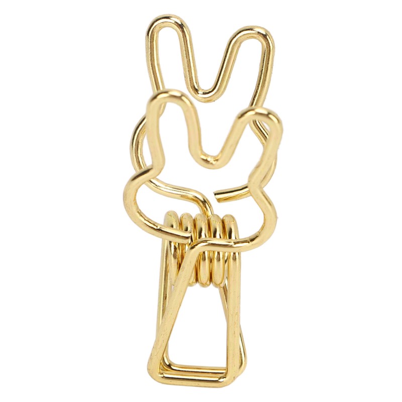 100pcs Binder Clips Cute Cartoon Rabbit Shape Metal Hollowed Long