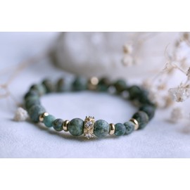 The Calm Chakra Metamorphosis Braclet with African Turquoise *Luminosity Collection (for women) METAAW2US Healing Crystal Jewelry for Transformation + Balance + Calming, Crystal, pyrite, black