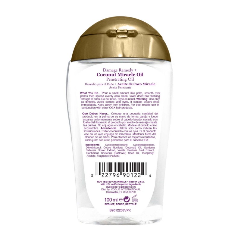 OGX Extra Strength Damage Remedy + Coconut Miracle Oil, 3.3