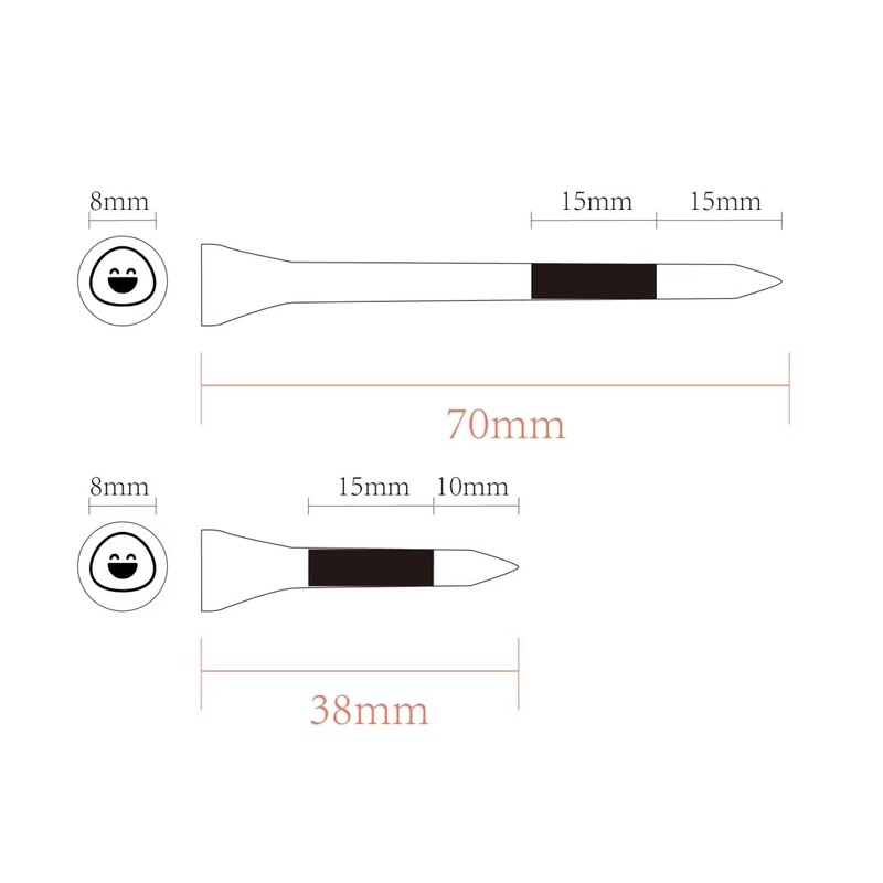 Star Emporium Bamboo Golf Tees, 38mm Length, Resealable 25 Pack