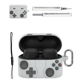 Case for Sony WF-1000XM6 - Silicone Protective Cover, Full-Body Protection with Scratch Protection, Anti-Shockproof, Includes Cleaning Kit & Lanyard (Gray Game Console)