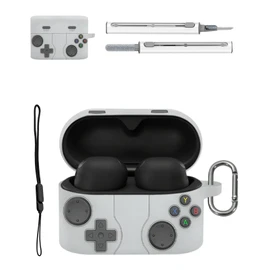 Case for Sony WF-1000XM6 - Silicone Protective Cover, Full-Body Protection with Scratch Protection, Anti-Shockproof, Includes Cleaning Kit & Lanyard (Gray Game Console)