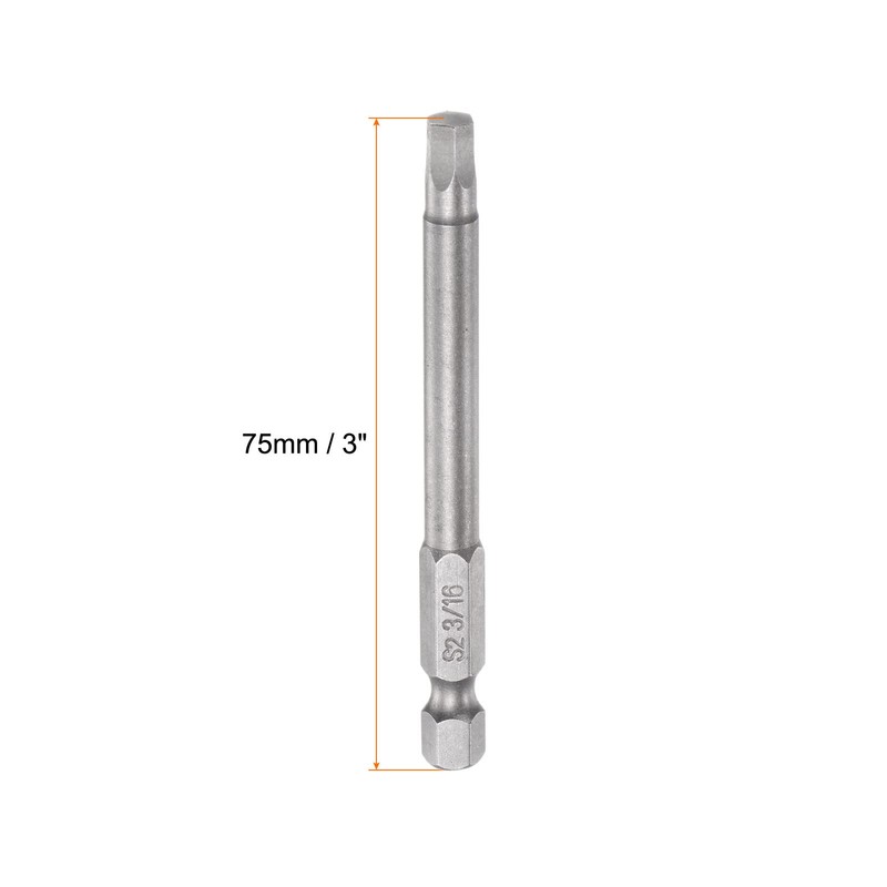 HARFINGTON 3/16" Hex Screwdriver Bit SAE 1/4" Hex Shank 3"