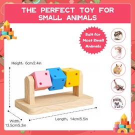 SUSOO Creativity Hamster Enrichment Toys with Exercise Wheel,Natural Wooden Hamster Chew Toy for Small Animals Cage,Safe Food Interactive Toys for Guinea Pig,Chinchillas,Hedgehogs and Dwarf Rabbits