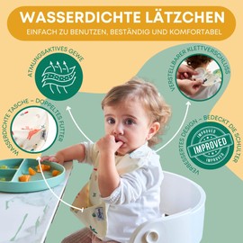 BABATÉ Kids - Pack of 2 baby bibs, sleeveless bibs, baby bibs, washable, waterproof baby bibs, baby bibs, orange vegetable patch