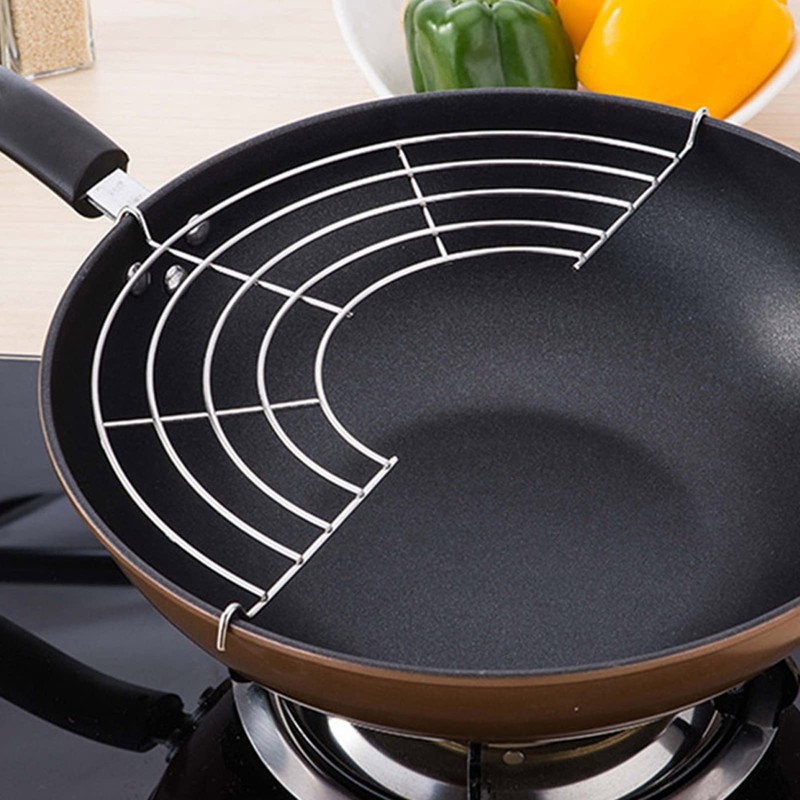 Wok Shelf, Kitchen Wok Fry Pan Pot Stainless Steel Shelfs