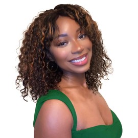 1b/30 Lace Front Wigs Human Hair Wear And Go Glueless Wigs Human Hair Pre Plucked Pre Cut Curly Highlight Bob Wig Human Hair 4x4 Hd Lace Closure Ombre Water Wave Bob Wig For Black Women P1b/30 12inch