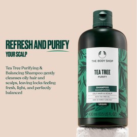 The Body Shop Tea Tree Purify Shampoo (1x 250ml), Clarifying Shampoo for Oily Hair & Scalp, Cleansing & Balancing Shampoo with Community Fair Trade Tea Tree Oil