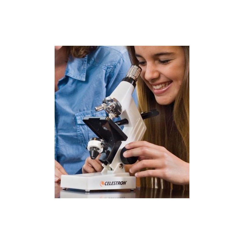 Celestron 44121 Beginner's Microscope Kit, 40x-600x Magnification, White