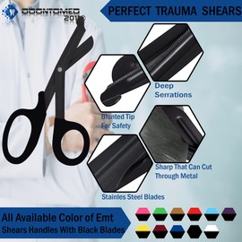 Trauma Shears Nursing Scissors 5.5", Nurse Accessories for Work, School Scissors for Students, Emt, Shears Cutter Black Bandage Scissors (10)