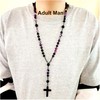 BJ BshuxiuJ Handcrafted Rosary Necklace Featuring Purple Agate Stone with