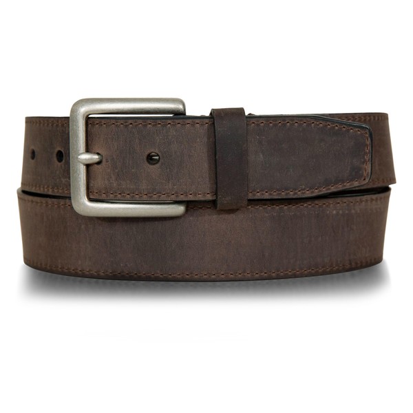Wolverine Men Boot Leather Work Belt, Rugged Patch-Brown, 34"