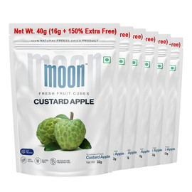 Moon Freeze-Dried Custard apple, Pack of 6 (1.41 Ounce each), Total 8.46 Ounce, Crispy & Natural Indian Custard apple Snack, No Sugar, No Preservatives, Healthy & Vegan