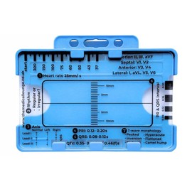 ECG 7 Step Plastic Ruler/Card, Transparent Rhythm Calipers ECG Pocket Card Measuring Tool, Pocket sized 8.6cm x 5.4cm for Students Paramedics EMT's Nurses Doctors EKG Techs
