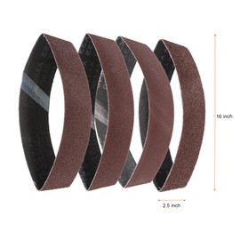 sourcing map 20pcs 2.5 x 16" Sanding Belts 5pcs Each of 40/80/120/240 Grit Aluminium Oxide Flush Joint Belt Sander Paper for Metal Woodworking Automotive Repair