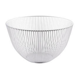 Soulnioi Metal Fruit Basket Iron Wire Fruit Bowl Round Fruit Storage for Vegetable Snack Bread Basket Home Decor - White