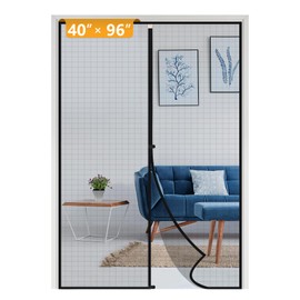 Yotache Magnetic Screen Door Fits Door Size 40 x 96, Screen Size 42" x 97" Strengthened French and Patio Door Screen Curtain Black