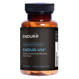 ENDUR-VM - Without Iron – Sustained-Release Daily Multi-Vitamin - Vitamin A, Vitamin C, Vitamin D, Vitamin E, Vitamin B12 - Zinc for Immune Health Support + Calcium & More - 150 Tablets