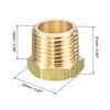 sourcing map Brass Pipe Fitting Reducer Adapter 1/2" NPT Male