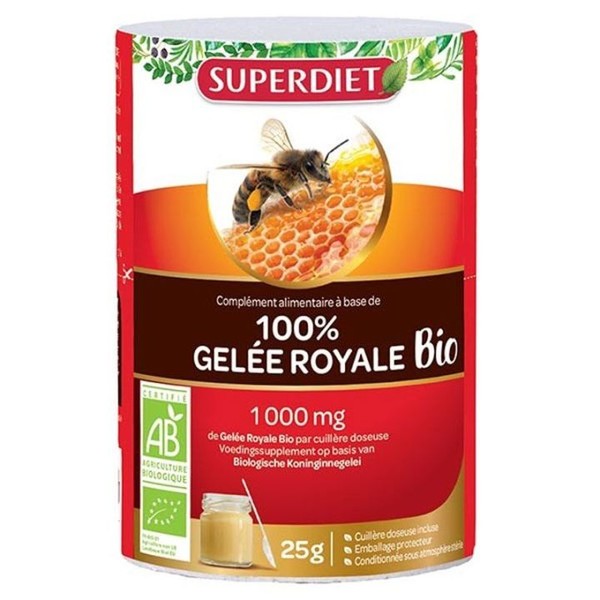 Superdiet Gelée Royale 1000 mg  Bio Pot de 25 g