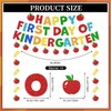 First Day of Kindergarten Decorations Banner with Hanging Swirls