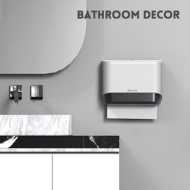 BEZADI Paper Towel Dispenser Wall Mounted, Multifold C-Fold Hand Towel Dispenser, Folded ABS Commercial Tissue Towel Dispenser for Bathroom Mall Hospital, White