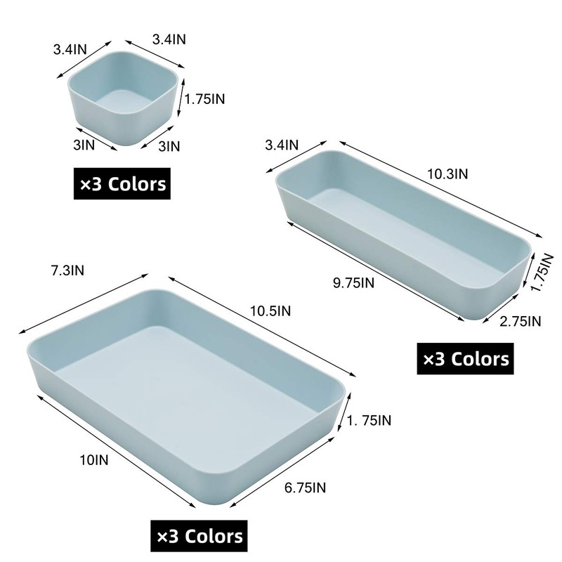 Backerysupply Set Of 12 Beige Color Plastic Desk Drawer Organizers