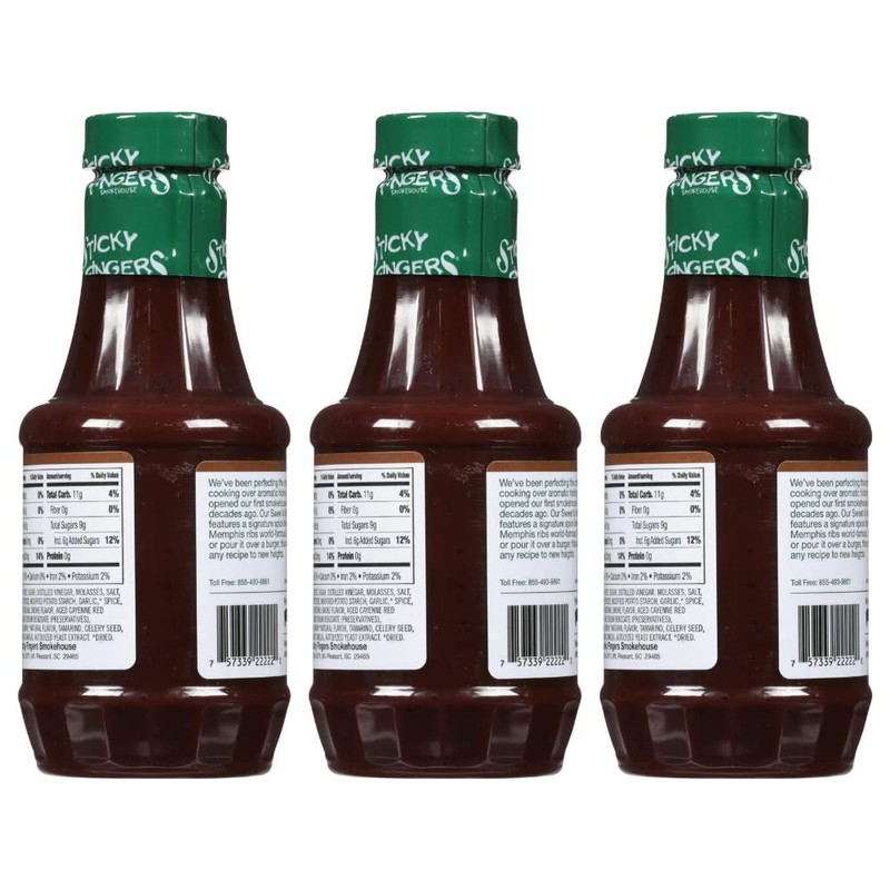 Sticky Fingers Memphis Original Barbeque Sauce, 18 Oz Bundle -