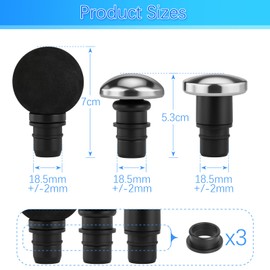 3 Pcs Massage Gun Heads Massager Gun Replaceable Attachment Adapter Deep Tissue Massager Gun Accessories for Runner Athletes Muscle Relaxation, Outer Dia.18.3-18.7 mm, with Mini Storage Bag