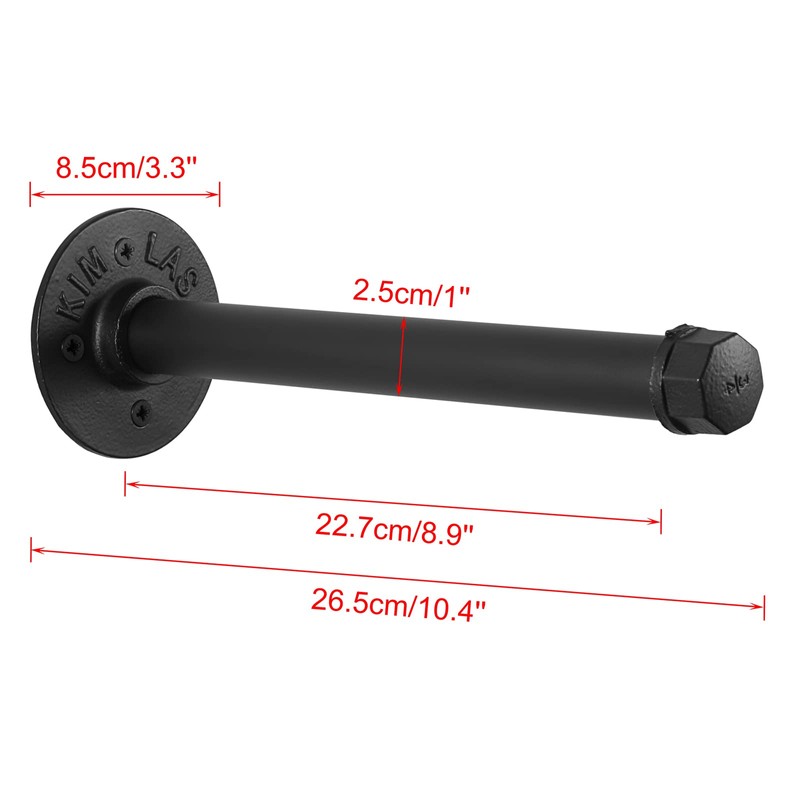 Sumnacon 2Pcs 10 Inch Industrial Pipe Clothing Rack Bars -