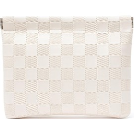 Leather Pocket Cosmetic Bag for Purse,Coin Purse Lipstick Cosmetic Accessories Organizer, Travel Kit Storage Pouch,Waterproof Portable No Zipper Self-Closing Small Makeup Pouch for Women（White）