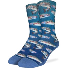 Good Luck Sock Men's Rainbow Trout Socks, Adult, Shoe Size 8-13