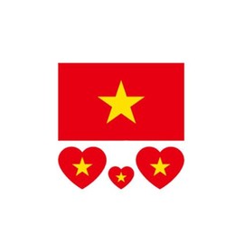 ZPDNURZL 10 Sheets Vietnam Flag Tattoos Stickers 40 Pcs Waterproof Sweat Sports National Flag Removable Fake Tattoos