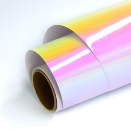 Holographic Opal Vinyl roll 12" x 5ft,Permanent Vinyl,SHOYISI Permanen Adhesive,for All Kinds of Cutting Machines(Opal Pink)