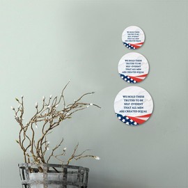 Circle Plus We Hold These Truths To Be Self-Evident, That All Men Are Created Equal Wall or Door Sign | American Pride Decoration - Large