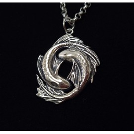 Baldur Jewelry - Koi Fish Yin Yang Necklace Charm Pendant Jewelry - Yin and Yang Necklaces - Ying Yang Symbol - Yin Yang Necklace for Men Women - Yin Yang Gifts - Ying Yang Jewelry - Silver Necklace