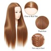 Training Head,26-28 Inch Hairdressing Head 100% Synthetic Fiber Cosmetology Mannequin