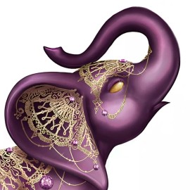 The Hamilton Collection Hamilton Collection Matriarch of Fortune Handcrafted Purple Elephant Figurine
