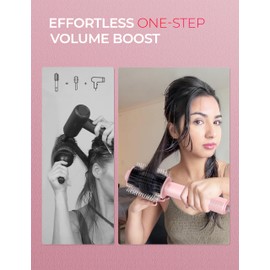 TYMO 2.0 Hair Dryer Brush Volumizer - Fast Drying Blow Dryer Brush and Smoothing Comb in One for Quick Easy Salon Blowout, Hot Air Styler Heated Round Brush Compact & Lightweight for Travel, 2.5”