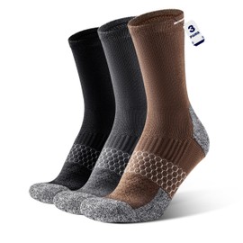 Merino Wool Work Boot Socks 3 Pairs Durable Compression Moisture Wicking Anti Blister Cushion Crew Outdoor Running Socks