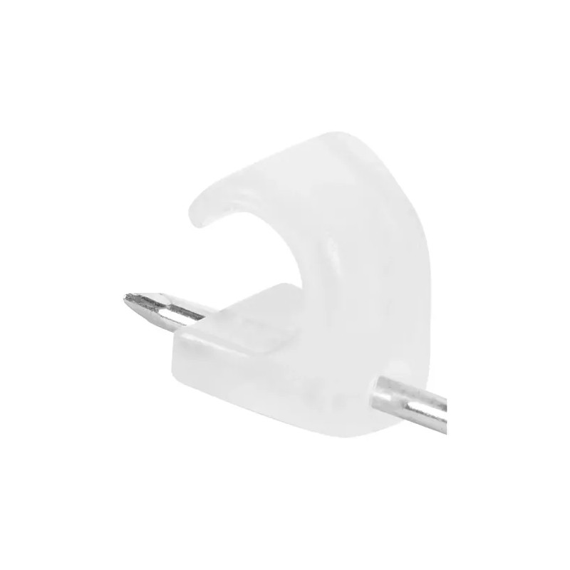 Grapa Para Cable Plano 0.5 X 1.9 Cm Transparente Thorsman