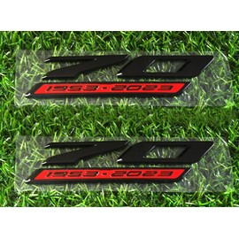 Pair Set 70th Anniversary Side Emblems Car Fender Badge Decal Replacement for 2020-2024 C8 Corvette Genuine GM 70th (Red)