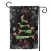 Christmas Garden Flag For Outdoor Christmas Decorations Dachshund Christmas Flag,