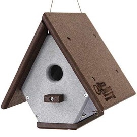 Brown and Gray Amish Made Recycled Plastic Hanging Wren House