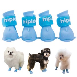 Yeduzyn 4Pcs Waterproof Dog Boots Dog Shoes for Snow and Rain Teddy Pomeranian Bichon Puppy (Blue, Small)