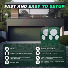 2 for Wayne Dalton Garage Door Opener Remote 372MHZ (372310 3973C 300643 309884 297134) 3-Year-Warranty